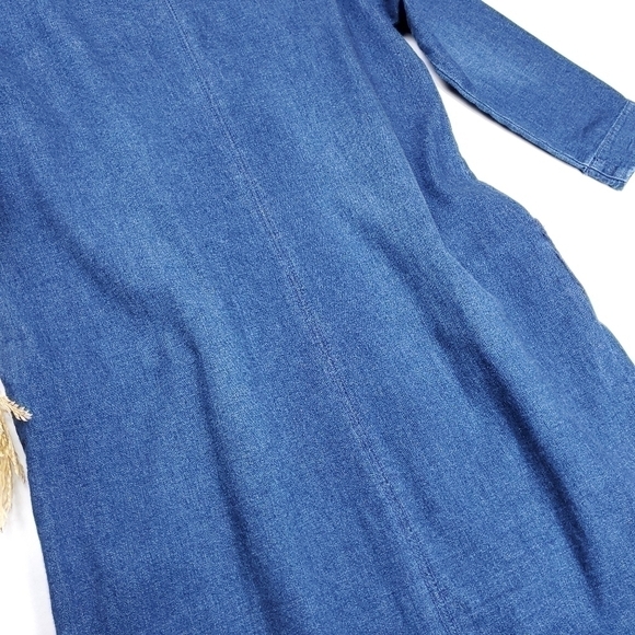 New J. Jill Denim Sheath Chambray Midi Dress Size XS - Picture 12 of 14